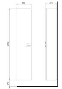 Kúpeľňová skrinka vysoká Kolo Twins 35x27,5x180 cm čierna mat 88462000