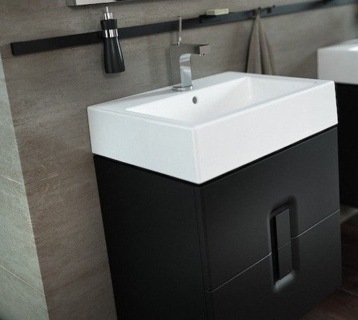 Kúpeľňová skrinka pod umývadlo Kolo Twins 50x46x57 cm čierna mat 89491000