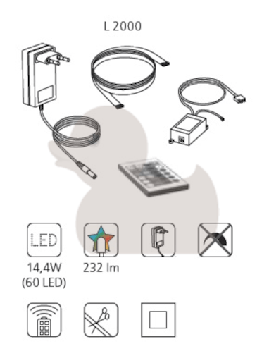 LED páska Eglo Basic 200 cm plast 92062