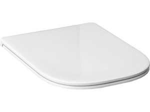 WC doska z duroplastu so softclose (pomalé sklápanie) v bielej farbe a dĺžkou sedátka 44,5 cm. Pánty z kovu. Rozstup upevnenie 15,5 cm.
