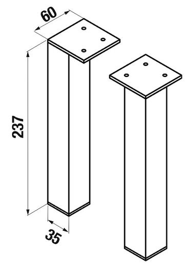 Príslušenstvo nábytková noha Jika Cube 3,5x6x23,7 cm chróm H4944021760001