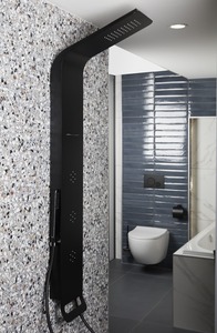 Sprchový panel SIKO na stenu čierna / chróm ALUSHOWERC