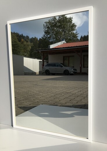Zrkadlo Naturel Oxo v bielom ráme, 60x80 cm, ALUZ6080B