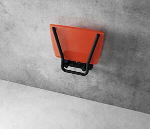 Sprchové sedátko Ravak  OVO B  sklopné š. 36 cm oranžová / čierna B8F0000061