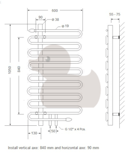 Radiátor pre ústredné vykurovanie Anima Ricordi 105x60 cm chróm BR6001050CR