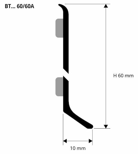 Soklová lišta Progress Profile strieborná, délka 200 cm, výška 6 cm, BTAA60