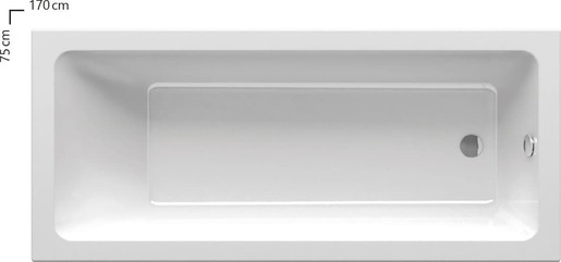 Obdĺžniková vaňa Ravak 10° 170x75 cm akrylát ľavá aj pravá CA71300000