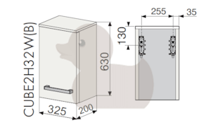 Kúpeľňová skrinka nízka Naturel Cube Way 32,5x20 cm biela CUBE2H32B