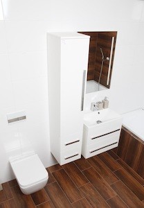 Kúpeľňová skrinka vysoká Naturel Cube Way 32,5x33 cm biela CUBE2V35B