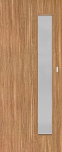 Moderné interiérové posuvné dvere, ktoré budú ozdobou každého interiéru. Dosková konštrukcia s dreveným rámom, voštinovou výplňou, biele matné mliečne sklo, odolná 3D fólia v žiadanom a veľmi peknom dekore. Majú predfrézovaný otvor na úchyt MUSLEBASIC, pre iný úchyt sa otvor musí prípadne upraviť pri montáži. Pre kompletný uzáver potrebujete posuvný systém + posuvné dverné krídlo + úchyt (napr. MUSLEBASIC).