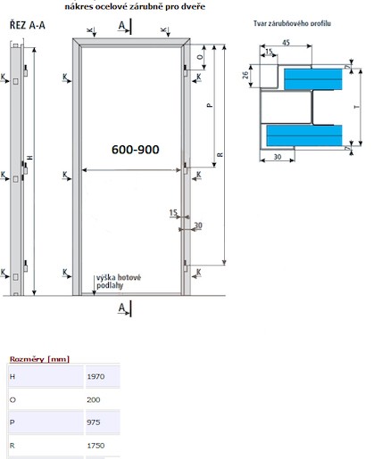 Protipožiarne dvere Naturel Technické pravé 80 cm biele DPOB80P