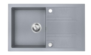 Granitový jednodrez s odkvapkávačom šedý s montážou na pracovnú dosku o rozmeru 78x48 cm a hĺbkou 17,7 cm.