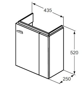 Kúpeľňová skrinka pod umývadlo Ideal Standard Connect Space 43,5x25x52 cm biela lesk E0371WG