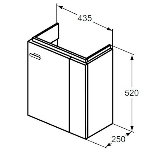 Kúpeľňová skrinka pod umývadlo Ideal Standard Connect Space 43,5x25x52 cm biela lesk E0371WG