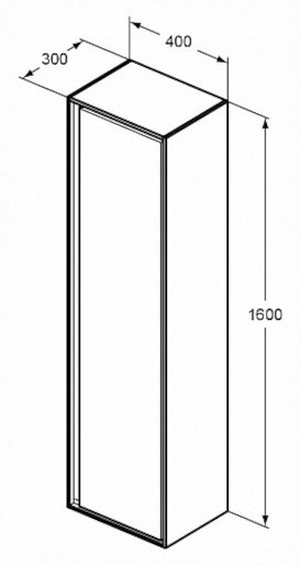 Kúpeľňová skrinka vysoká Ideal Standard Connect Air 40x30x160 cm v kombinácii biela lesk / svetlo šedá mat E0832KN