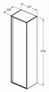 Kúpeľňová skrinka vysoká Ideal Standard Connect Air 40x30x160 cm v kombinácii svetlé drevo / svetlá hnedá mat E0832UK