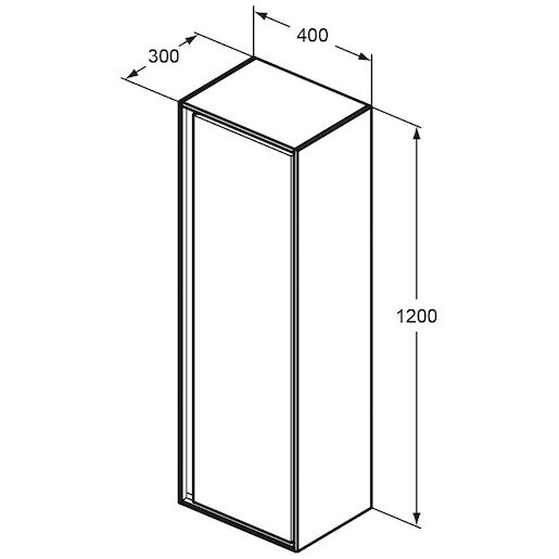 Kúpeľňová skrinka vysoká Ideal Standard Connect Air 40x30x120 cm v kombinácii šedý dub / biela mat E0834PS
