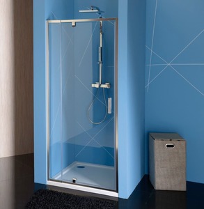 Sprchové dveře bez vaničky a farbou profilov v lesklom chróme, výplň je z číreho skla. S povrchovou úpravou ANTIDROP dôjde k vyhladeniu pórovitého povrchu skla. Posuvný systém otvárania. Ľavá i pravá orientácia.