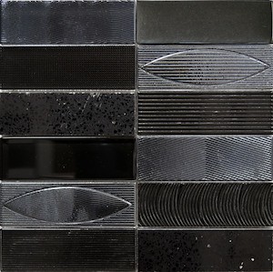 Sklenená mozaika Mosavit Geo negro 30x30 cm mat / lesk GEONE