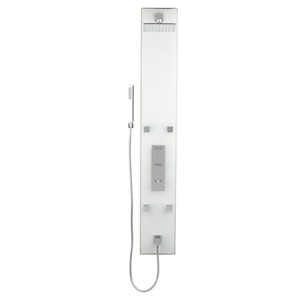 Sprchový panel SIKO Glass Shower na stenu s termostatickou batériou biela GLASHOWER