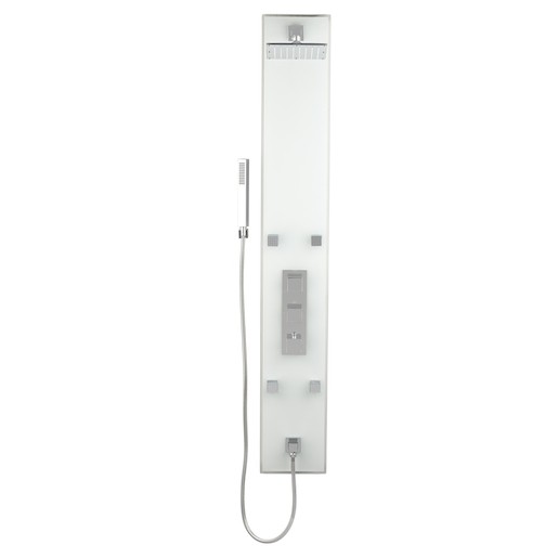 Sprchový panel SIKO Glass Shower na stenu s termostatickou batériou biela GLASHOWER