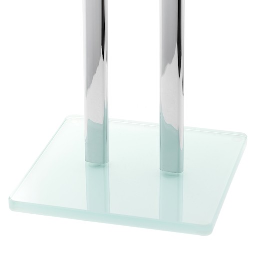 Držiak toaletného papiera Optima Glass so zásobníkom chróm / biela GLASZASDRZPAPB