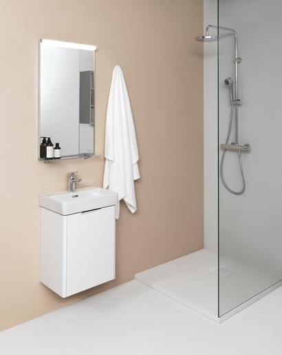 Kúpeľňová skrinka pod umývadlo Laufen Case 41,5x53x32,5 cm biela lesk H4021111102611