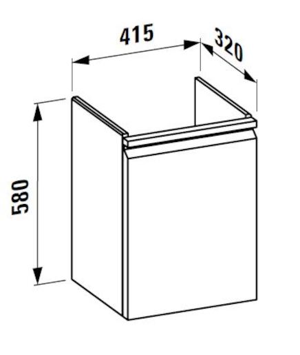 Kúpeľňová skrinka pod umývadlo Laufen Pro S 41,5x32,1x58 cm grafit H4833020964801