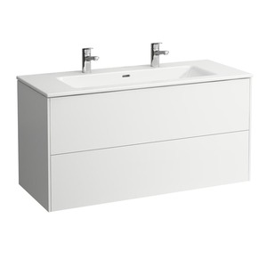 Kúpeľňová skrinka s umývadlom Laufen Base 120x61x50 cm biela lesk H8649632611041