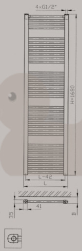 Radiátor kombinovaný Thermal Trend KD 168x60 cm biela KD6001680