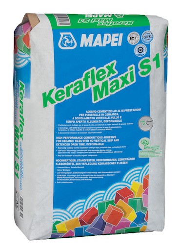 Lepidlo Mapei Keraflex Maxi S1 Low Dust sivá 25 kg C2TE S1 KERAFLEXMAXI