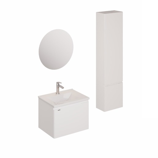 Kúpeľňová zostava s umývadlom vrátane umývadlovej batérie, vtoku a sifónu Naturel Ancona biela KSETANCONA12