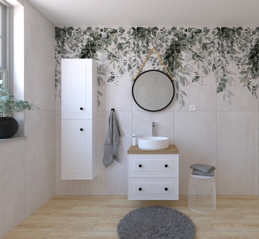 Kúpeľňová zostava s umývadlom vrátane umývadlovej batérie, vtoku a sifónu Naturel Forli biela KSETFORLI8