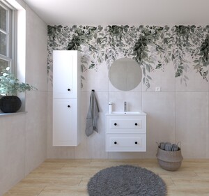 Kúpeľňová zostava s umývadlom vrátane umývadlovej batérie, vtoku a sifónu Naturel Forli biela KSETFORLI9