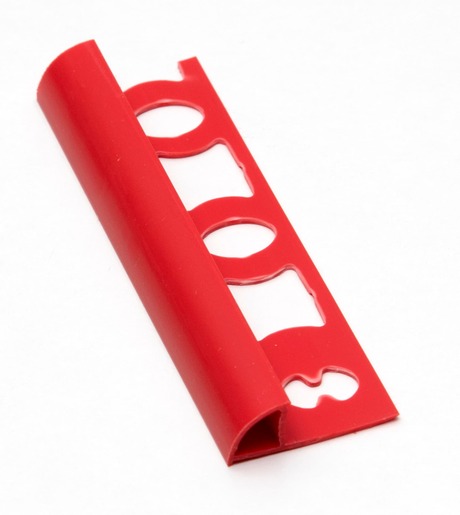 Lišta ukončovacia oblá PVC červená, dĺžka 250 cm, výška 8 mm, L82507