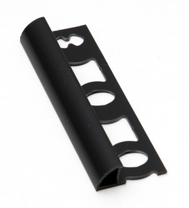 Lišta ukončovacia oblá PVC čierna, dĺžka 250 cm, výška 8 mm, L8250C