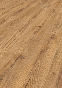 Laminátová podlaha v dekore Panama Oak s rozmermi 128,5x19,2 cm s drážkou V4 ​​so systémom inštalácie 1click2go