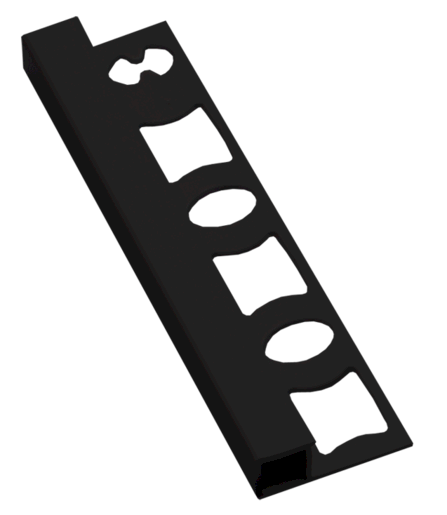 Lišta ukončovacia hranatá PVC čierna, dĺžka 250 cm, výška 8 mm, LH8250C