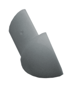 Roh k lište oblý PVC svetlo šedá, výška 8 mm, LROH83