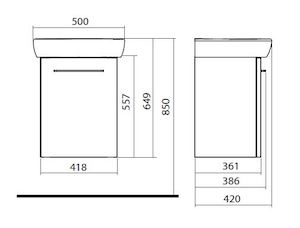 Kúpeľňová skrinka s umývadlom Kolo Nova Pro 50x42x64,9 cm biela lesk M39004000