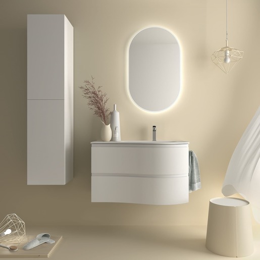 Kúpeľňová skrinka s umývadlom Salgar Mam 91x55,6x51 cm biela mat MAM90LBM