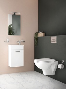 Kúpeľňová zostava s umývadlom, zrkadlom a osvetlením VitrA Mia 39x61x28 cm biely lesk MIASET40B