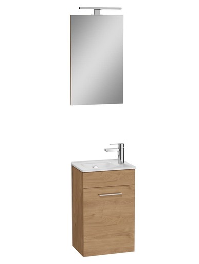 Kúpeľňová zostava s umývadlom, zrkadlom a osvetlením VitrA Mia 39x61x28 cm dub MIASET40D
