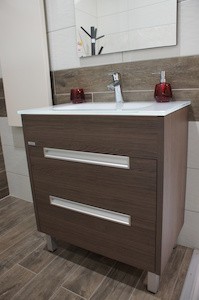 Kúpeľňová skrinka s umývadlom Naturel Modena 90x46 cm dub šedý MODENAS90Z