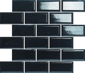 Keramická mozaika Premium Mosaic čierna 30x30 cm lesk MOS4595BK