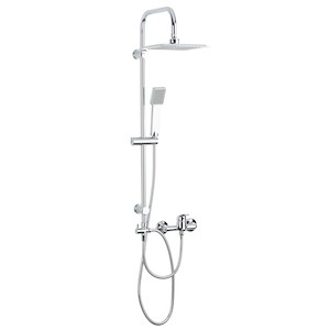SIKO praktický sprchový systém s hlavovou a ručnou sprchou vrátane sprchovej batérie za skvelú cenu! Neokázalý hranatý dizajn sprchového systému oživý celkový dojem z vašej kúpeľne.