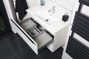 Kúpeľňová skrinka s umývadlom Naturel Nobia 90x60x46 cm biela lesk NOBIA90ZBL