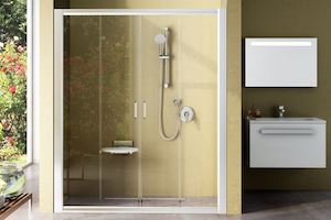 Sprchové dvere Ravak Rapier posuvné 190 cm, sklo číre, biely profil 0ONL0100Z1