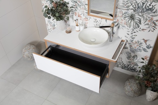 Koupelnová skříňka pod umyvadlo s držákem ručníku Naturel Oxo Multi 98x39x50 cm bílá mat OXOMULTI90KDLP