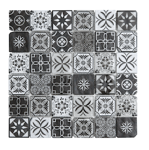 Sklenená mozaika Premium Mosaic černobílá 30x30 cm mat / lesk PATCHWORK48MIX2
